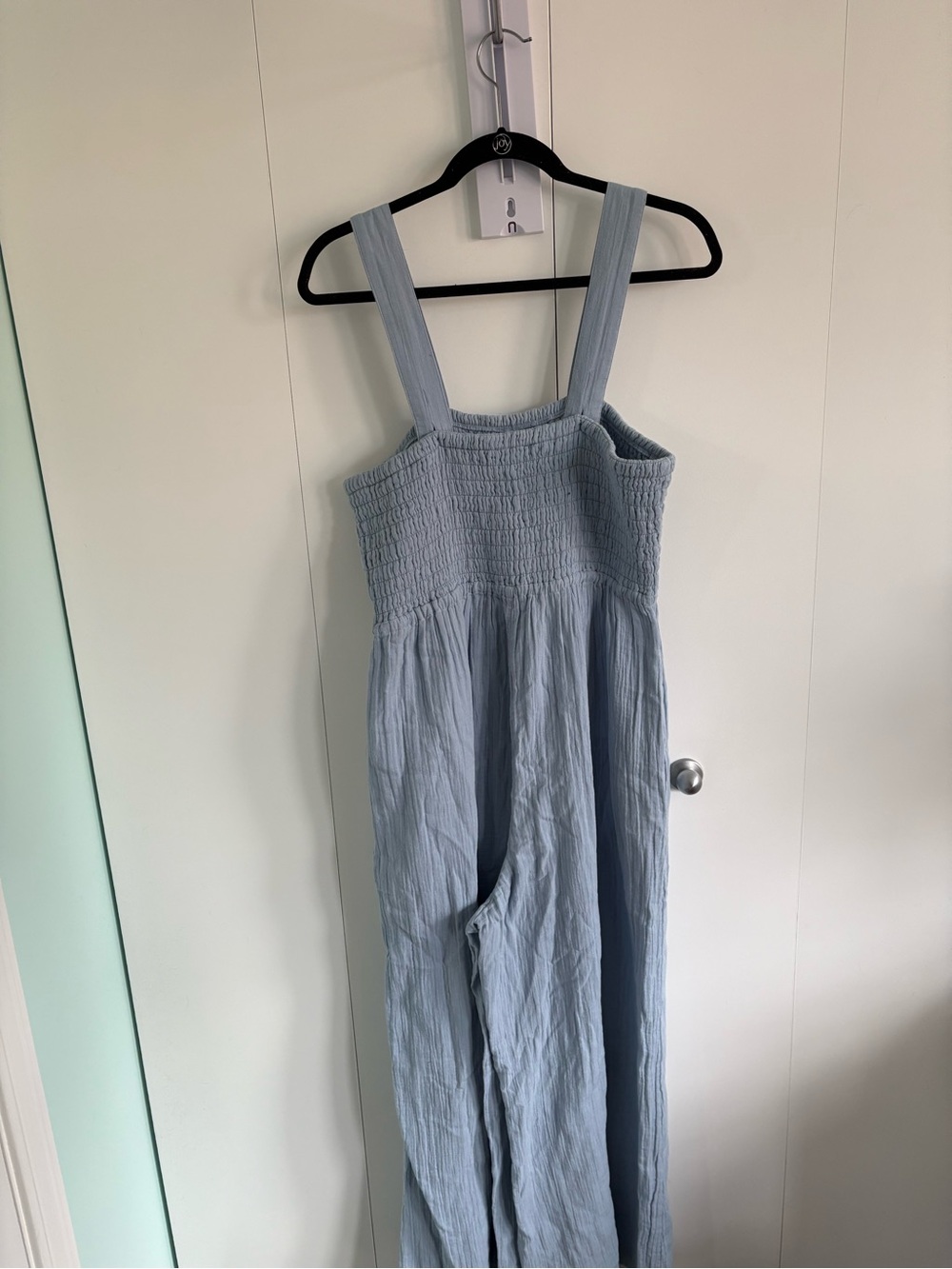 Quince Light Blue linen jumpsuit - Picture 2 of 8